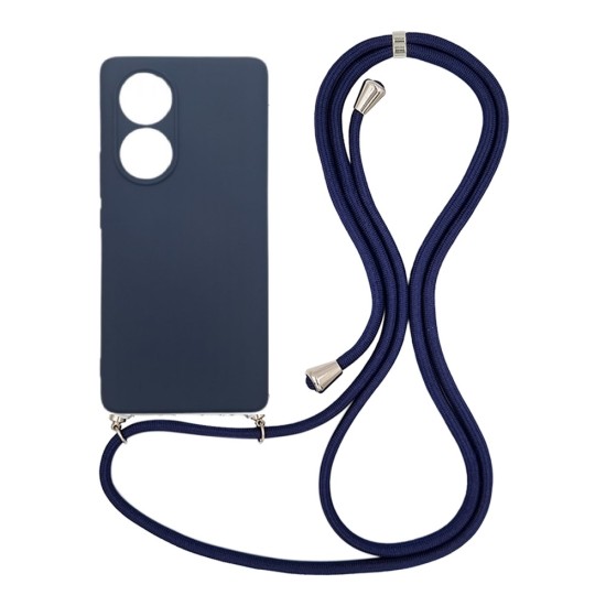 Back Cover Σιλικόνης με Λουράκι Μπλε Motorola Moto E13