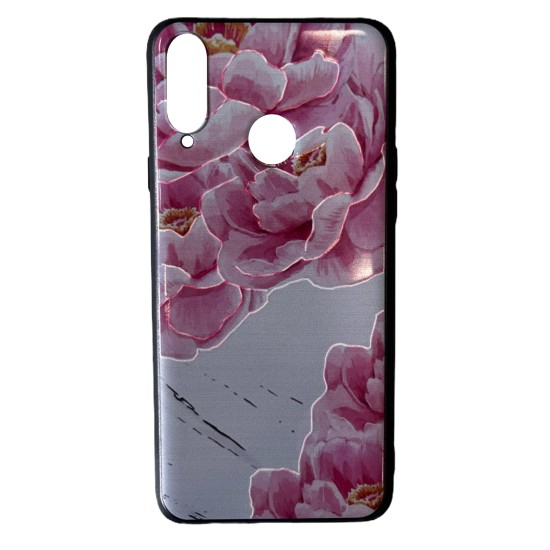 Flowers Back Cover Σιλικόνης Ροζ (Galaxy A20s)