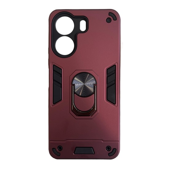 Redmi 13C Hybrid Shockproof Armor Case Metal Rotating Ring Car Mount Holder Μπορντό (oem) Redmi 13C Hybrid Shockproof Armor Case Metal Rotating Ring Car Mount Holder Μπορντό (oem)