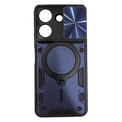 Hybrid Shockproof Ring Back Cover Συνθετική Ανθεκτική Μπλε (Poco C65)