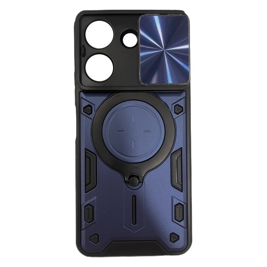 Hybrid Shockproof Ring Back Cover Συνθετική Ανθεκτική Μπλε (Poco C65)