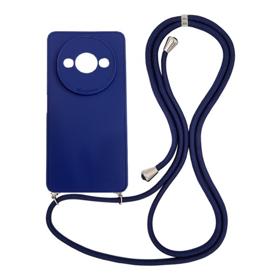 Back Cover Σιλικόνης με Λουράκι Μπλε Redmi A3 2024