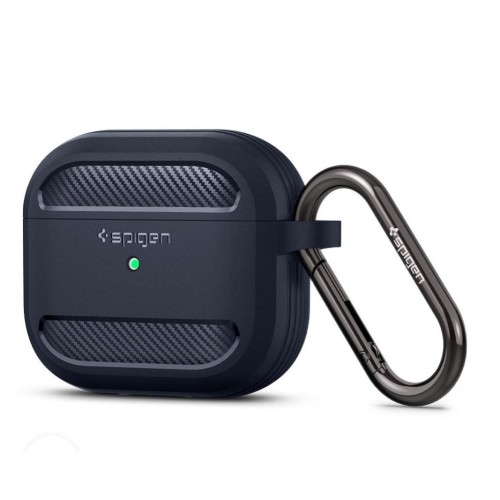 Spigen Rugged Armor Silicone Case with Keychain Σκούρο Μπλε for Apple AirPods Pro Spigen Rugged Armor Silicone Case with Keychain Σκούρο Μπλε for Apple AirPods Pro