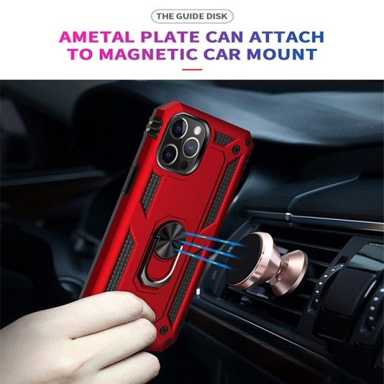Hybrid Shockproof Armor Case With Rotating Ring για iPhone 13 - Μπλε