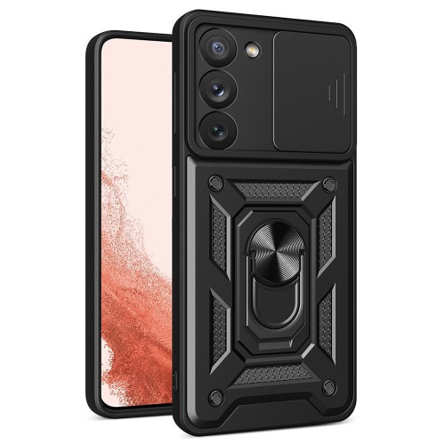 Hybrid Camshield Back Cover Πλαστικό / Σιλικόνης Ανθεκτική Μαύρο (Galaxy S24 Plus)