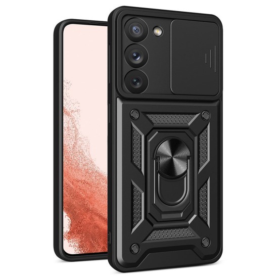 Hybrid Camshield Back Cover Πλαστικό / Σιλικόνης Ανθεκτική Μαύρο (Galaxy S24 Plus)