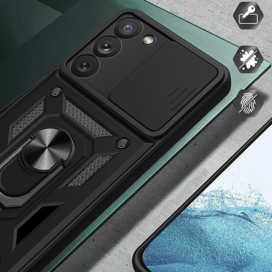 Hybrid Camshield Back Cover Πλαστικό / Σιλικόνης Ανθεκτική Μαύρο (Galaxy S24 Plus)
