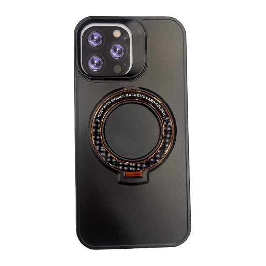 MagSafe Magnetic Ring Phone Case 2-in-1 Inner Shockproof Back Full Coverage Black Protective Cover（iPhone 13pro max）