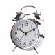 Fancy Twin Bell Alarm Clock Silver