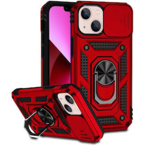 Sliding Camshield Σκληρή Θήκη με Δαχτυλίδι Κόκκινο (iPhone 13)