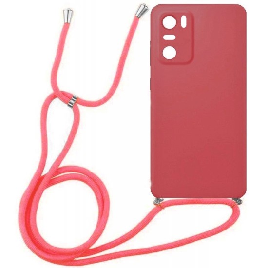 Oem Θήκη Σιλικόνης με Κορδόνι για Poco F3 - Red 