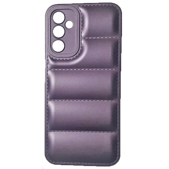 Samsung Galaxy A34 - Puffer Jacket Back Cover Δερματίνης με προστασία για κάμερα - Metallic purple Samsung Galaxy A34 - Puffer Jacket Back Cover Δερματίνης με προστασία για κάμερα - Metallic purple