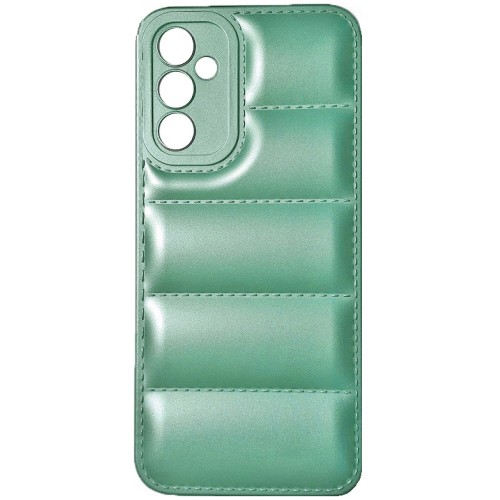 Samsung Galaxy A14 Puffer Jacket Design TPU Soft Silicone Shockproof Back Cover Case Metallic Green (oem)