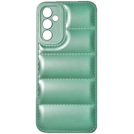 Samsung Galaxy A14 Puffer Jacket Design TPU Soft Silicone Shockproof Back Cover Case Metallic Green (oem)