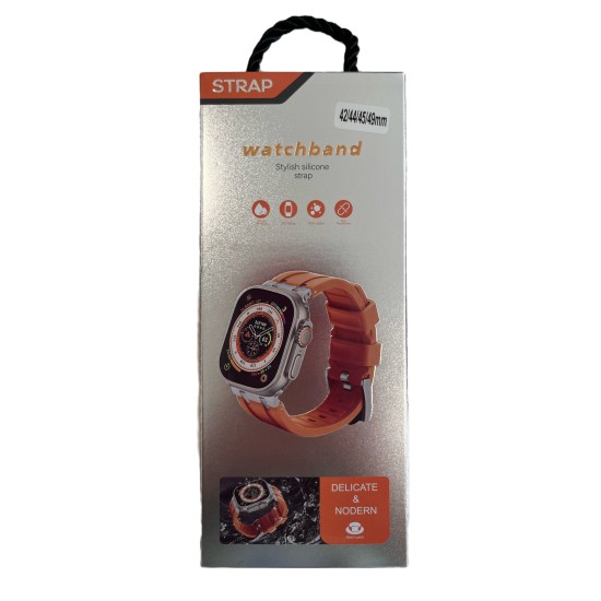 Λουράκι Σιλικόνης Πορτοκαλί (Apple Watch 42 / 44 / 45 / 49 mm)
