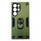 Galaxy S24 Ultra Θήκη Hybrid Shockproof Armor Case Stand Metal Ring - Πράσινο Σκούρο