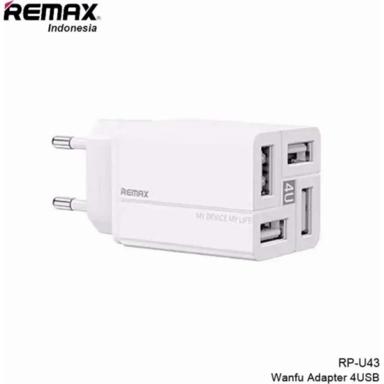 Remax Φορτιστής Χωρίς Καλώδιο με 4 Θύρες USB-A Λευκός (RP-U43) Remax Φορτιστής Χωρίς Καλώδιο με 4 Θύρες USB-A Λευκός (RP-U43)