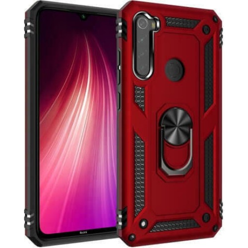 Θήκη Hybrid Shockproof Armor Case Metal Rotating Ring-Car Holder Xiaomi Redmi Note 8 Κόκκινο