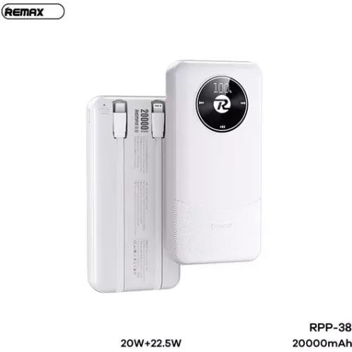 Remax RPP-38 Power Bank 20000mAh 22.5W Λευκό