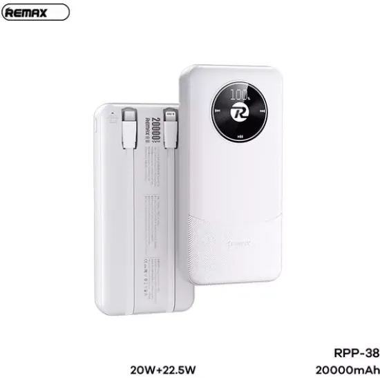 Remax RPP-38 Power Bank 20000mAh 22.5W Λευκό