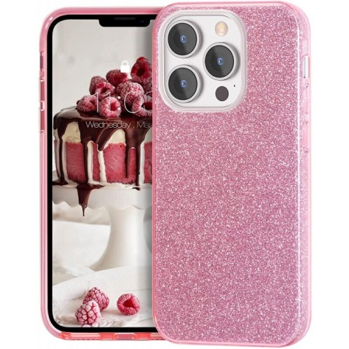 Θήκη για iPhone 14 Pro Max Glitter σε Ροζ Ροζ Θήκη πλάτης Σιλικόνη