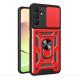 Hybrid Shockproof Ring Back Cover Συνθετική Ανθεκτική Κόκκινο Redmi 15 4G