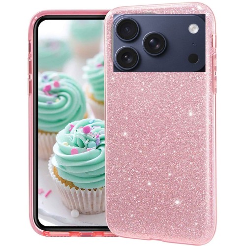 Glitter Back Cover Σιλικόνης Ροζ Χρυσό (iPhone 17Pro )
