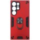 Galaxy S25 Ultra Θήκη Hybrid Shockproof Armor Case Stand Metal Ring - Κόκκινο