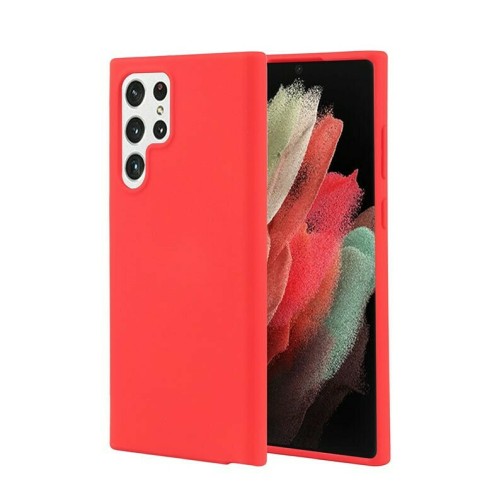 Samsung Galaxy S22 Ultra Silky and Soft Touch Finish TPU Silicone Back Cover Case Red (oem)