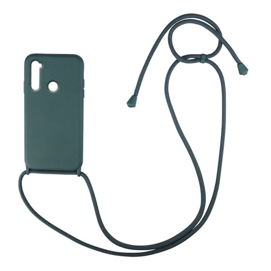 Back Cover Σιλικόνης με Λουράκι Σκούρο Πράσινο (Redmi Note 8T)