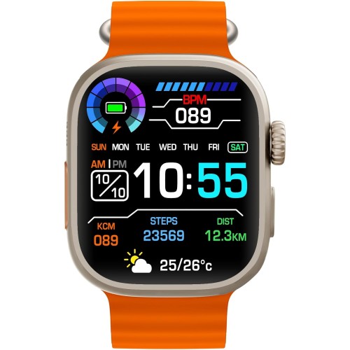 Smart Watch GS28 Ultra 49mm Series Fitness αδιάβροχο ρολόι για iOS και Android Πορτοκαλί