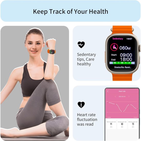 Smart Watch GS28 Ultra 49mm Series Fitness αδιάβροχο ρολόι για iOS και Android Πορτοκαλί