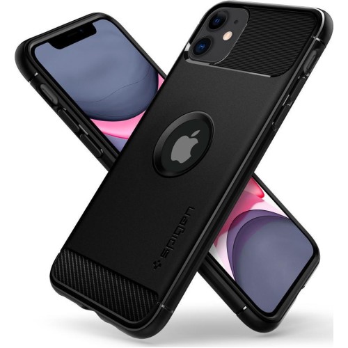 Spigen Rugged Armor Back Cover Σιλικόνης Matte Black (iPhone 11) Spigen Rugged Armor Back Cover Σιλικόνης Matte Black (iPhone 11)