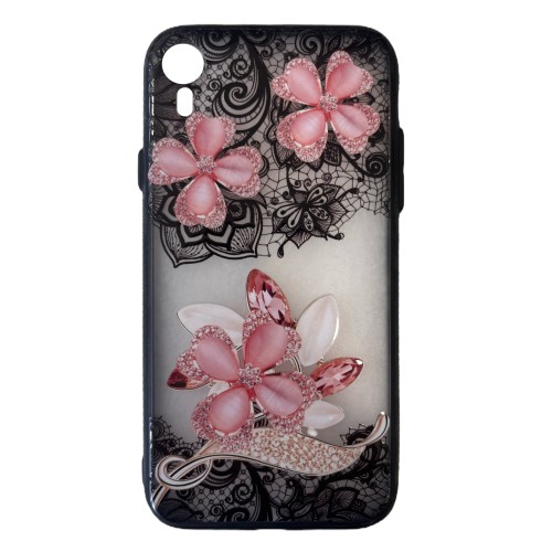 Back Cover Σιλικόνης Διάφανο με Σχέδιο Flowers (iPhone XR) Back Cover Σιλικόνης Διάφανο με Σχέδιο Flowers (iPhone XR)