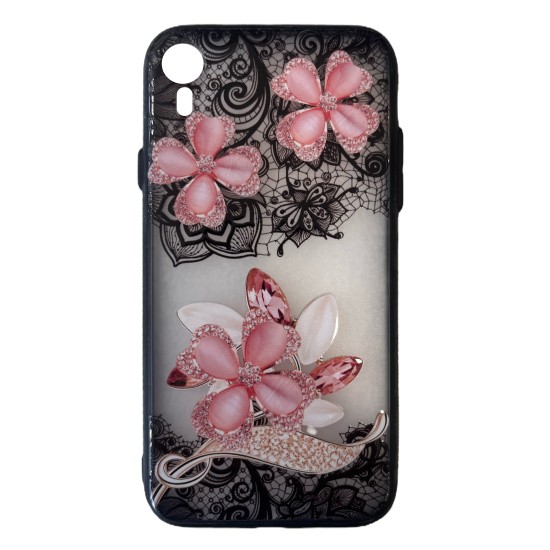 Back Cover Σιλικόνης Διάφανο με Σχέδιο Flowers (iPhone XR) Back Cover Σιλικόνης Διάφανο με Σχέδιο Flowers (iPhone XR)