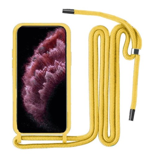 Back Cover Σιλικόνης με Λουράκι Κίτρινο (iPhone 7/8/SE)