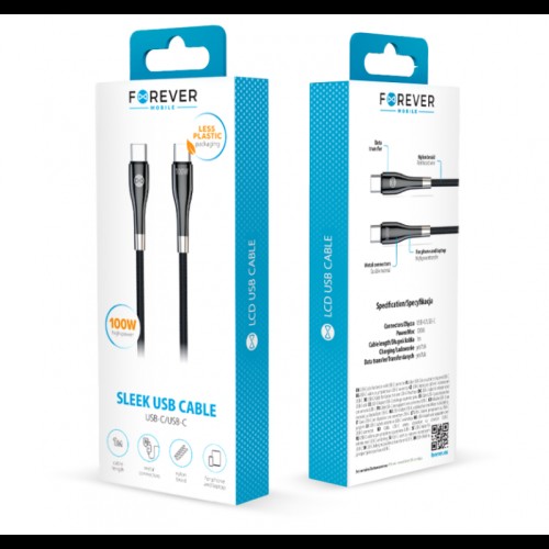 Forever Sleek Cable USB-C / USB-C 1.0 m / 100W (GSM171010) Forever Sleek Cable USB-C / USB-C 1.0 m / 100W (GSM171010)