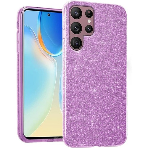 Samsung Galaxy S25 Ultra Glitter TPU Silicone Back Cover Case Color Purple (oem)